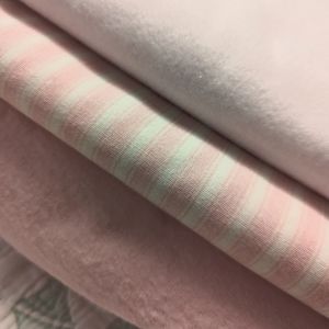Fabric Lot, Pink Striped Fabric for Sewing, Quilting, Craft, Supplies
